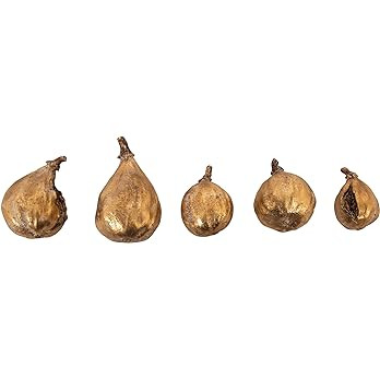 Creative Co-Op Resin Figs with Gold Finish (Set of 5 Pieces) | Amazon (US)