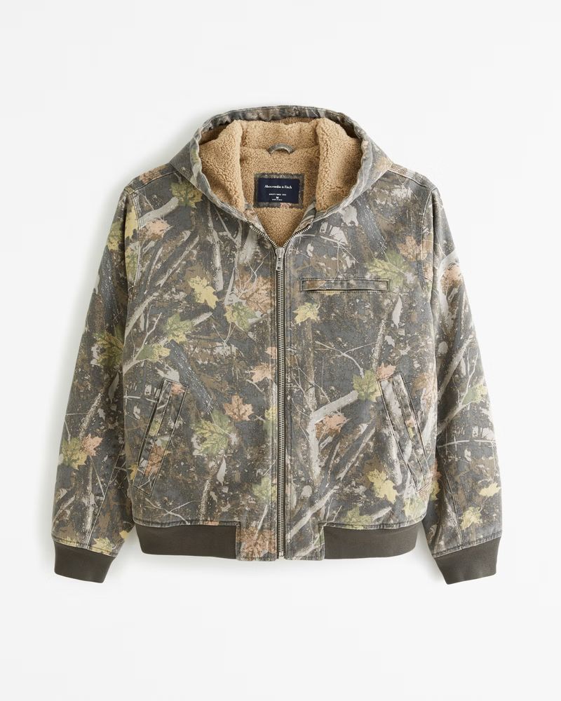 Hooded Workwear Bomber Jacket | Abercrombie & Fitch (US)