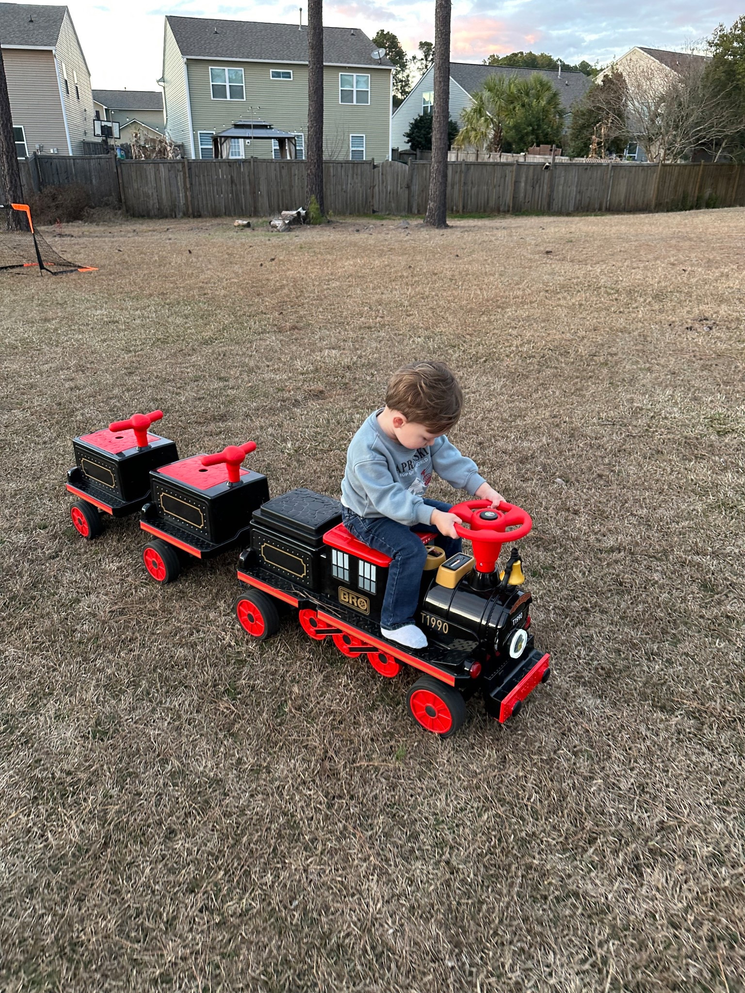 Celebrated our sweet cousins third birthday last weekend and this boy was obsessed with his train. 

Kids toys, toddler toy, ride on train 

#LTKSaleAlert #LTKmomlife #LTKKids