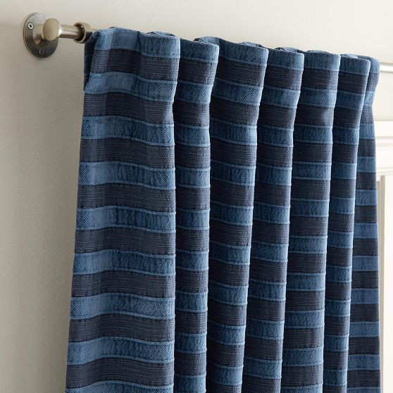 Heritage Strip Blackout Curtain, Set of 2 | Pottery Barn Teen