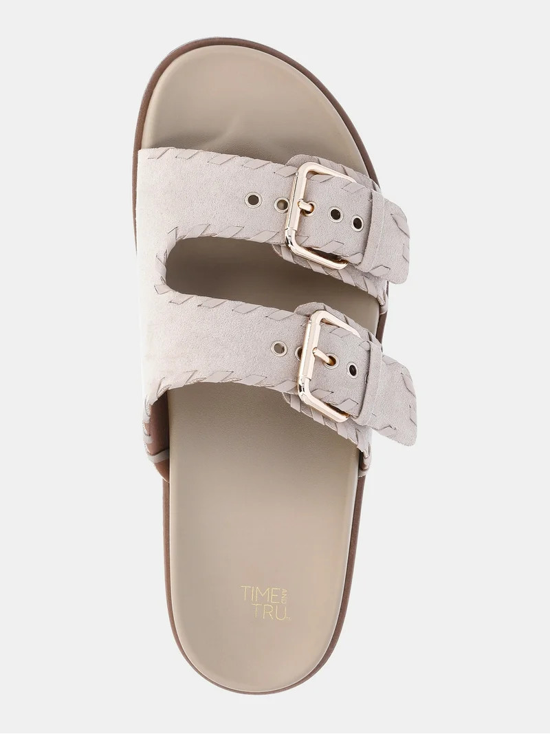 Time and Tru Women's Whipstitch Footbed Sandals | Walmart (US)