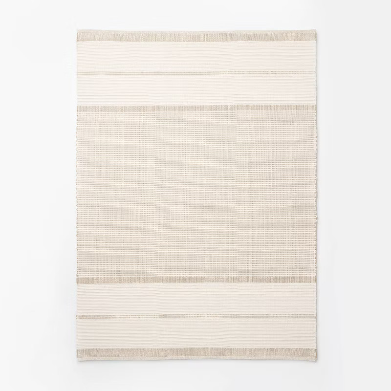 7'x10' Marina Striped Wool/Cotton Area Rug Cream - Threshold™ designed with Studio McGee | Target