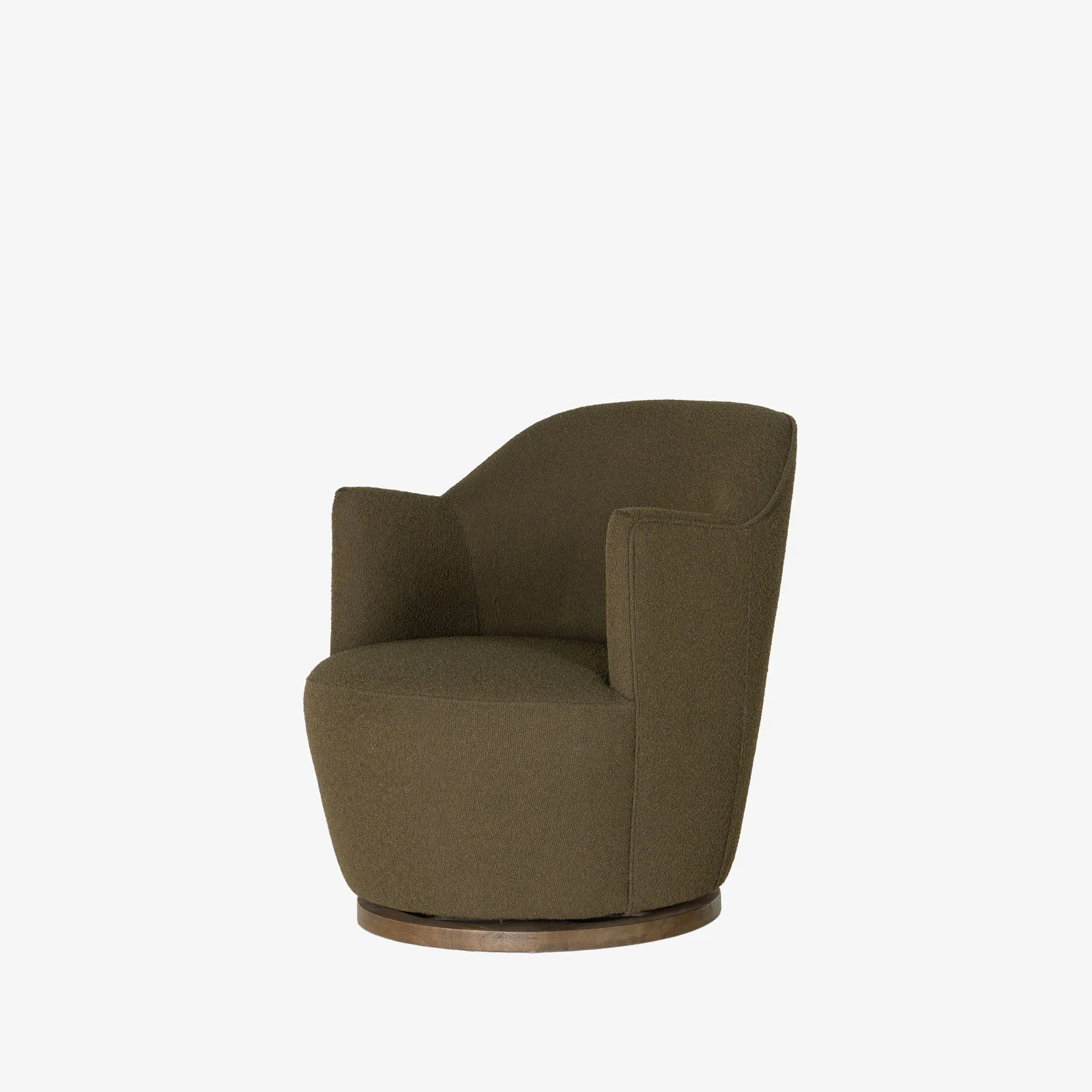 Four Hands Aurora Swivel Chair in Olive Boucle | The Addison West