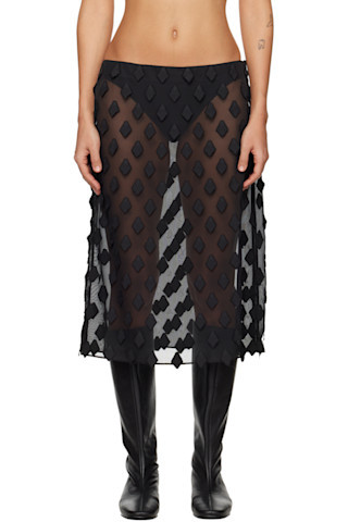 Black Tris Midi Skirt | SSENSE