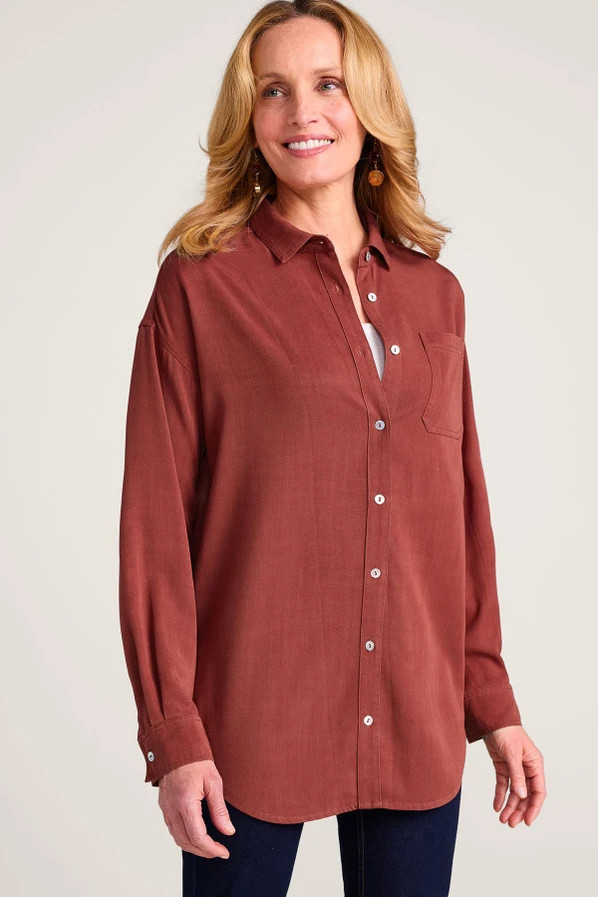 Je Veux Long Sleeve TENCEL™ Big Shirt | Soft Surroundings