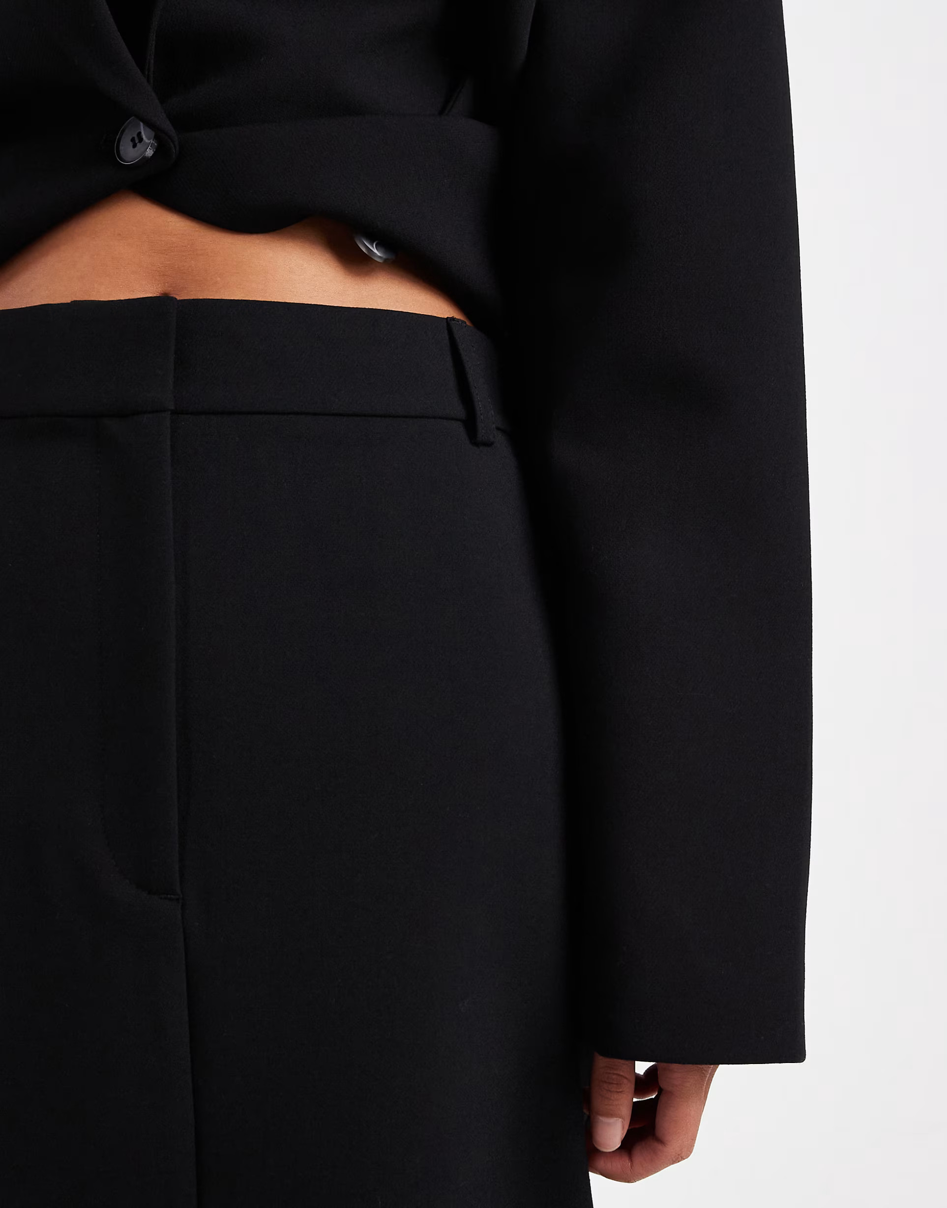 ASOS DESIGN tailored column skirt in black | ASOS (Global)