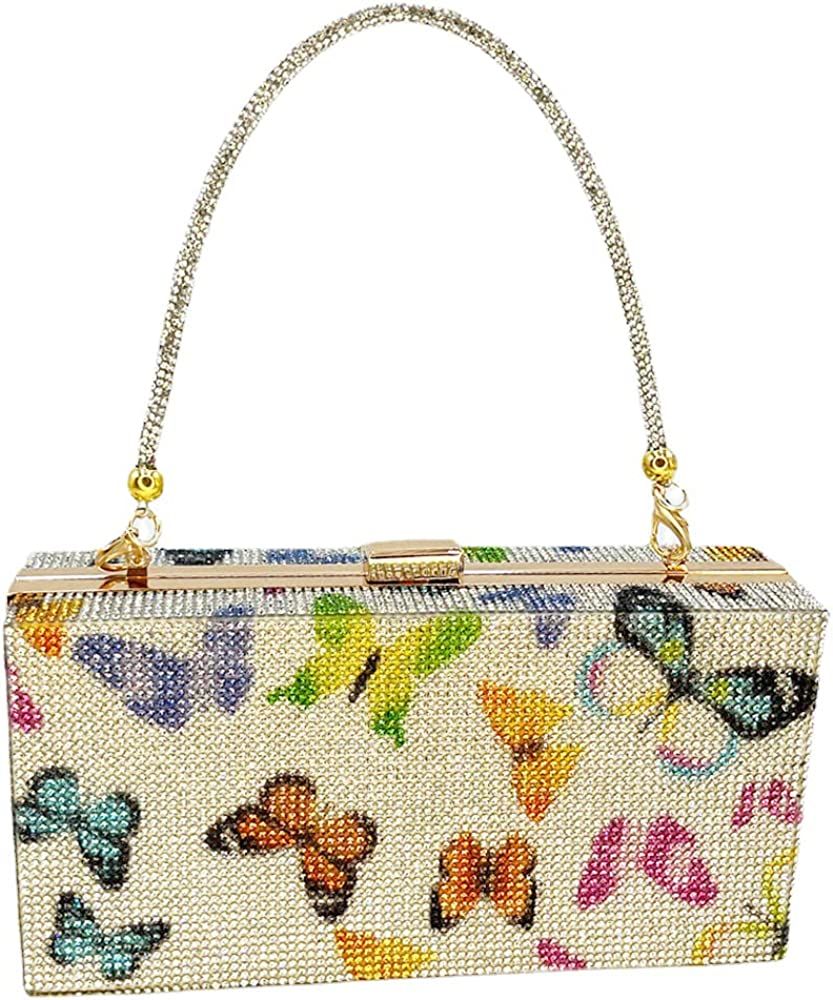 Powerpurlife Evening Party Glitter Rhinestone bag Chain Shoulder Clutch Bag For Women | Amazon (US)