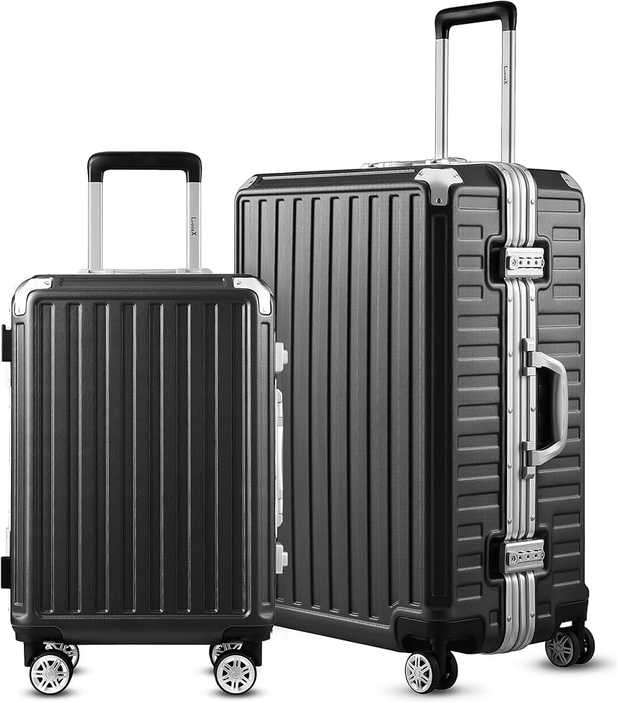 LUGGEX Luggage Sets 2 Piece with Aluminum Frame, Polycarbonate Zipperless Carry On and 26 inch Ch... | Amazon (US)