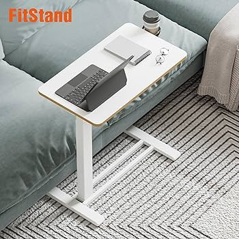 Medical Overbed Adjustable Bedside Table with Hidden Casters, Pneumatic Mobile Rolling Laptop Sta... | Amazon (US)