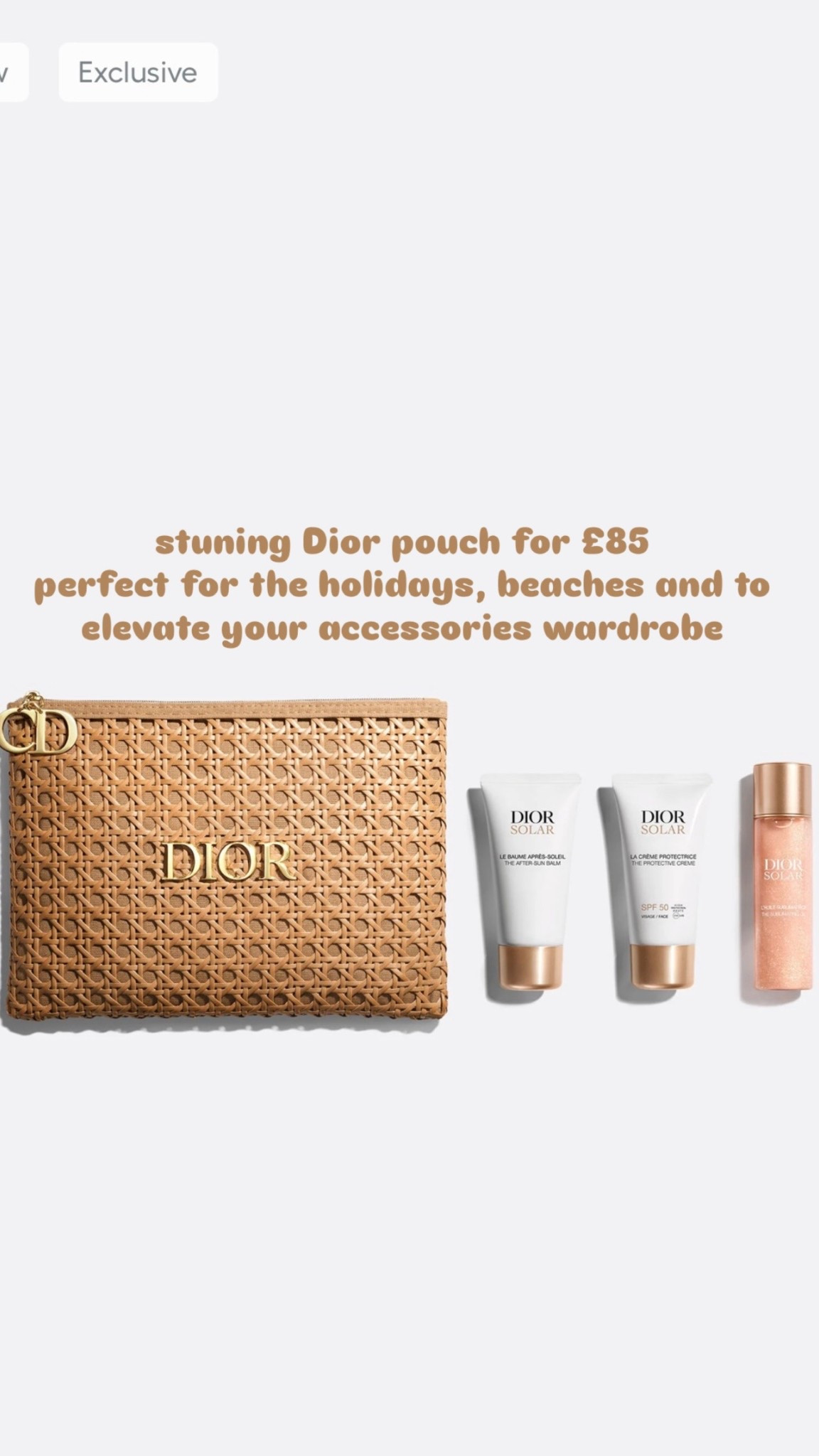 dior summer pouch £85