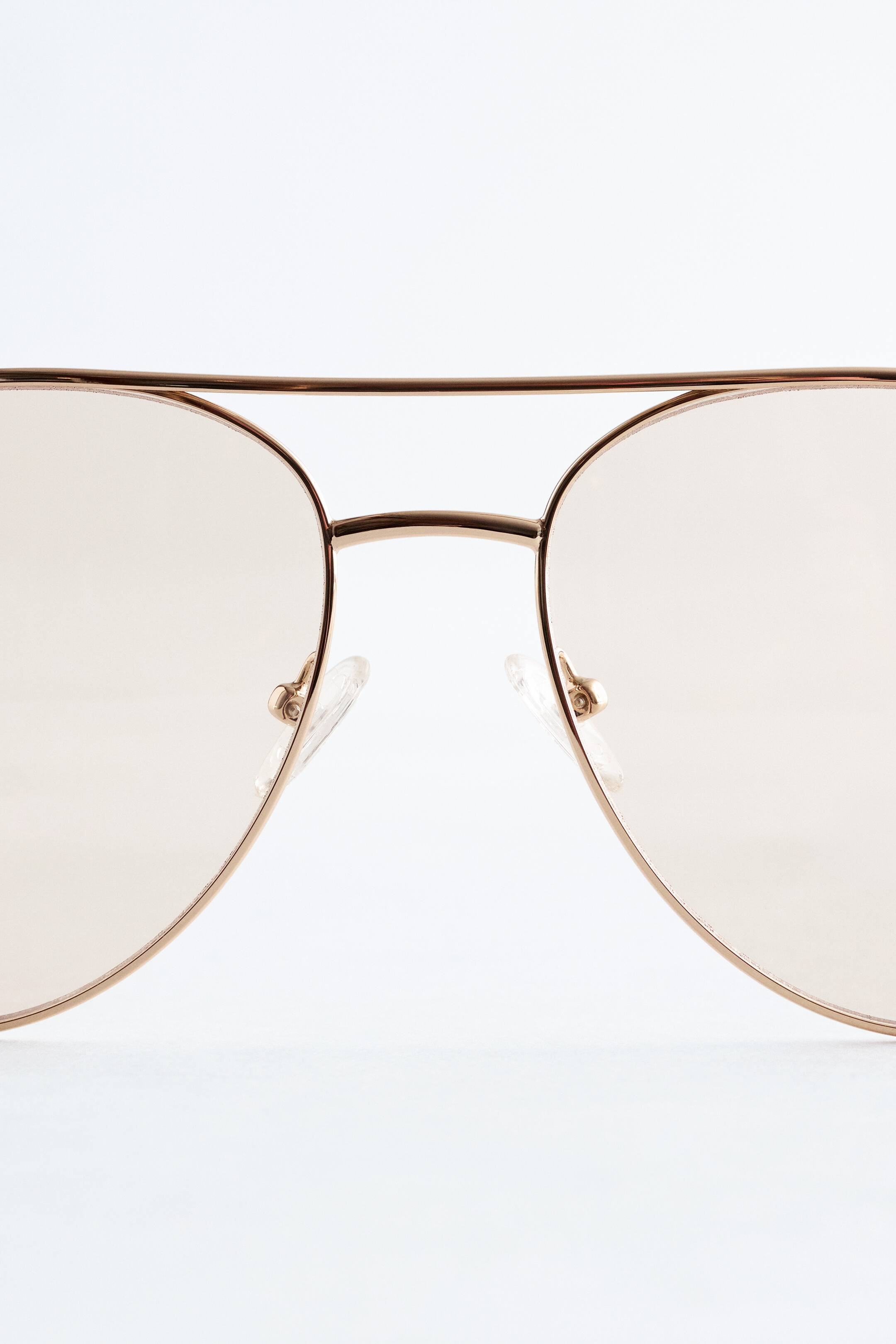 Slim Aviator-Frame Sunglasses - Gold/Transparent - Ladies | H&M GB | H&M (UK, MY, IN, SG, PH, TW, HK)
