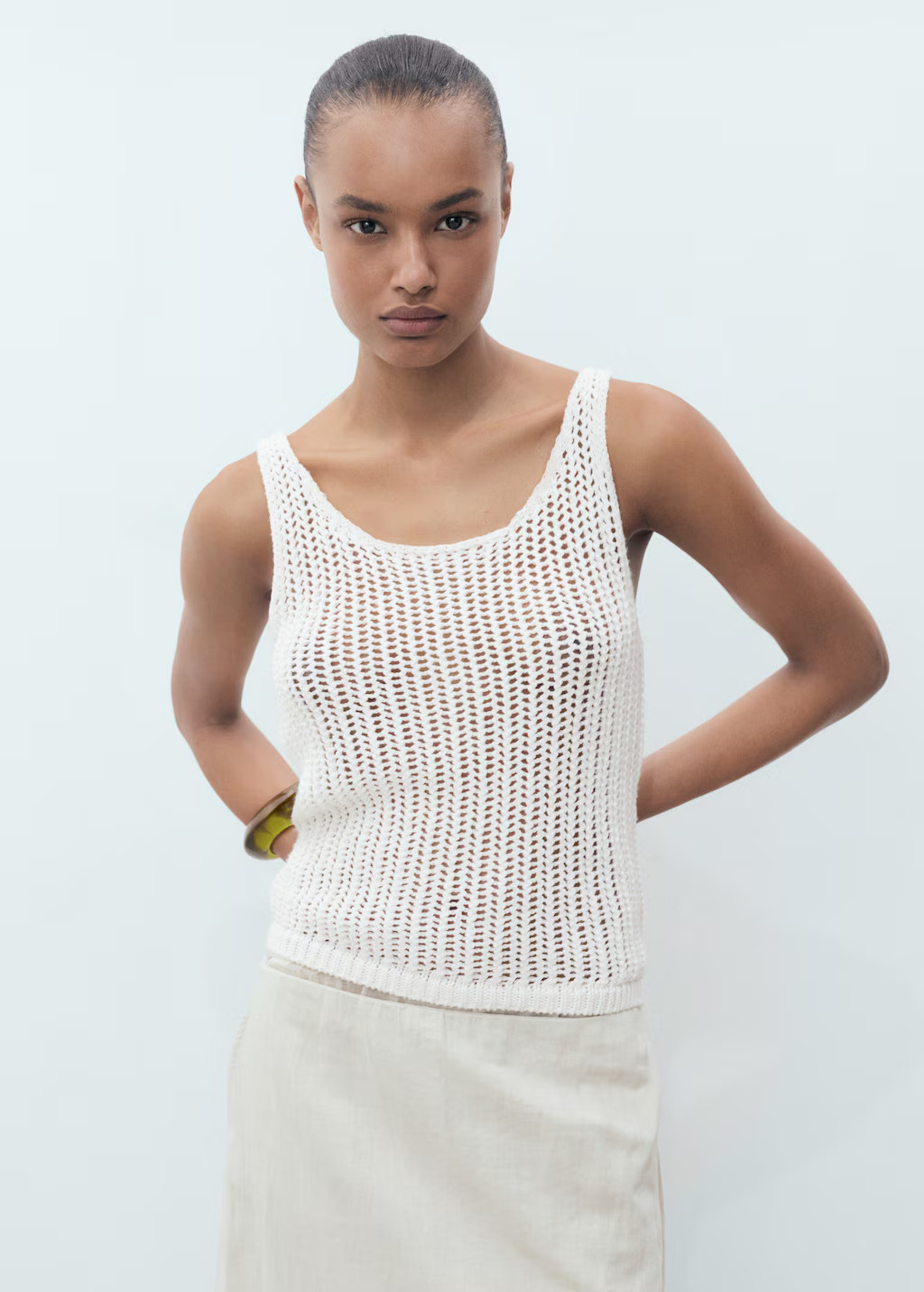Crochet top with straps | Mango (US/MX/AU)