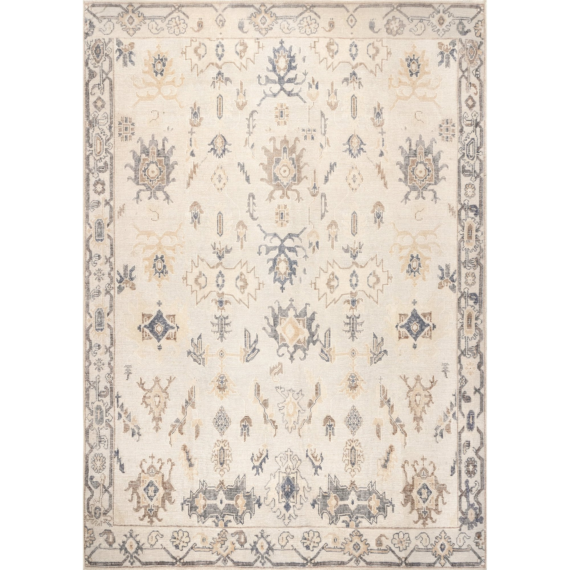nuLOOM August Tribal Machine Washable Area Rug, 8' x 10', Beige | Walmart (US)