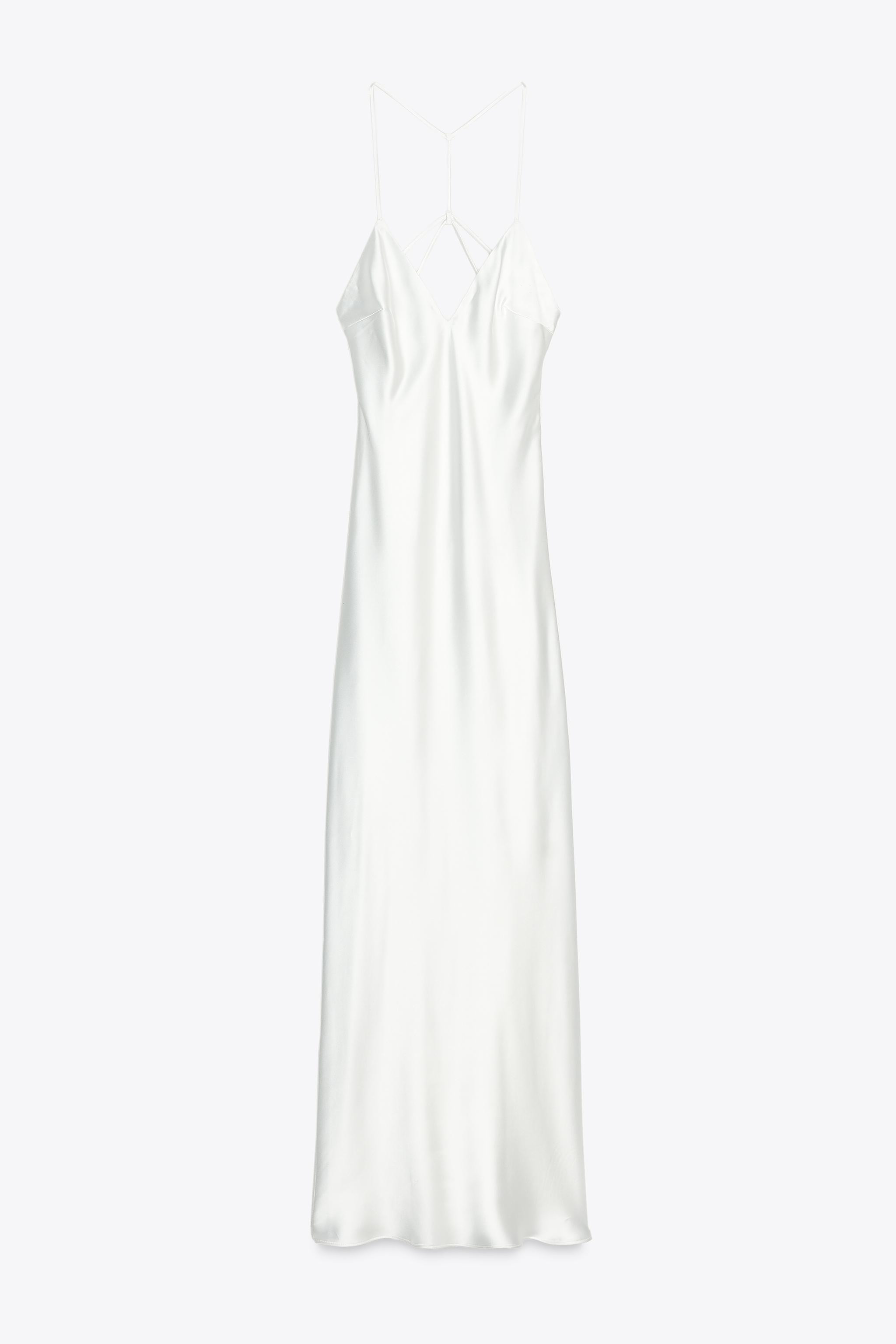 SATIN MIDI DRESS WITH STRAPS ON THE BACK | Zara US