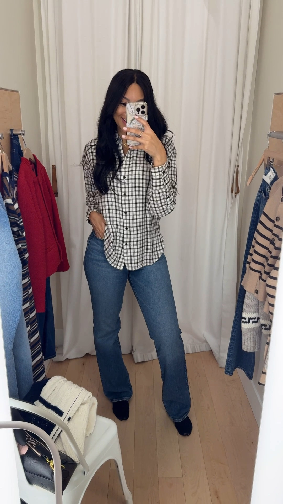The softest heathered flannel button down ever 😍😩 it’s so lightweight I honestly was shocked to find out that it was flannel, love Madewell’s quality! Wearing XXS (very oversized, love!!) and 27 tall in Relaxed Bootcut jeans, they paired very well together for the perfect casual winter outfit 🤍

Madewell, flannel plaid button down, business casual, bootcut jeans, sustainable 

#LTKFindsUnder100 #LTKTall