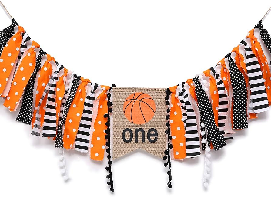 WAOUH Basketball Highchair Banner - High chair Banner for 1st/First Birthday Theme Decoration, Ca... | Amazon (US)