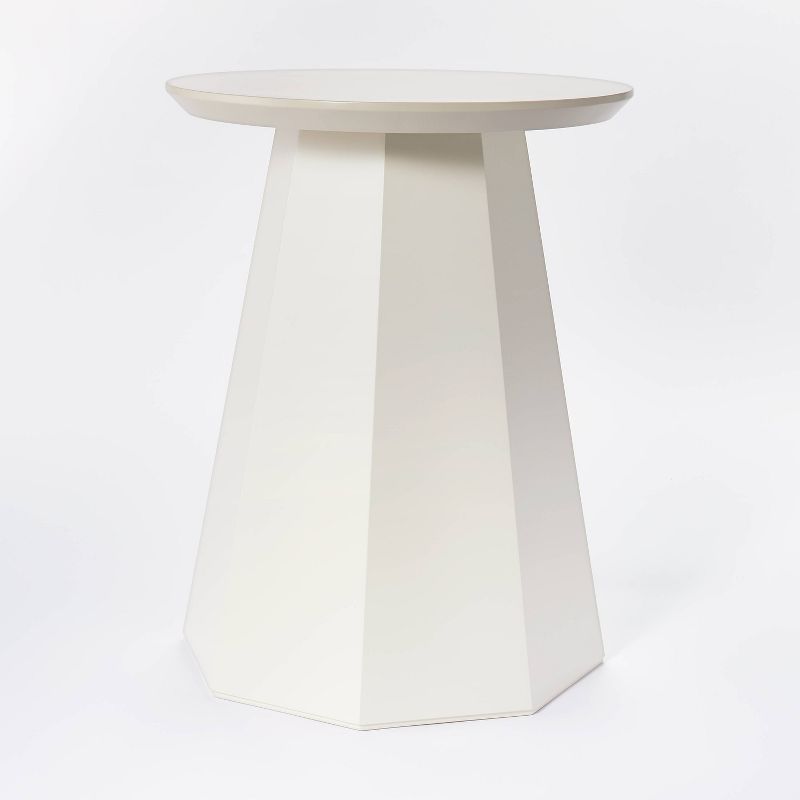 Daffan Faceted Round Accent Table Cream - Threshold™ designed with Studio McGee | Target