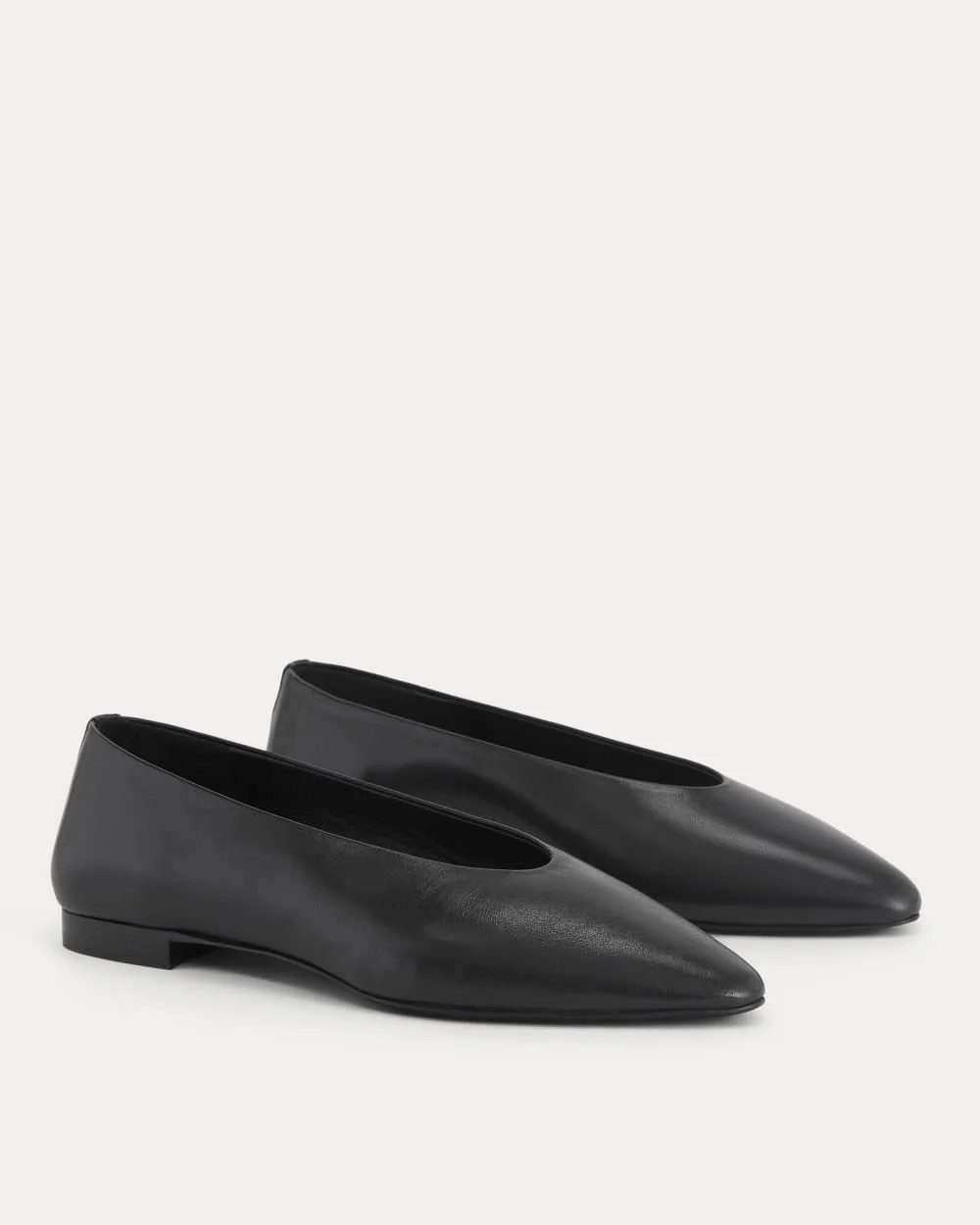 Made in Italy Almond-Toe Flat | Black Leather | Everlane