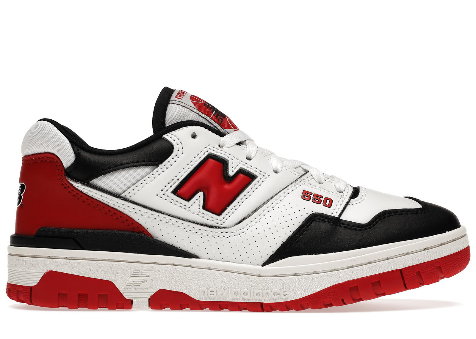 New Balance 550 Red Black Sneakers in White/Team Red | StockX