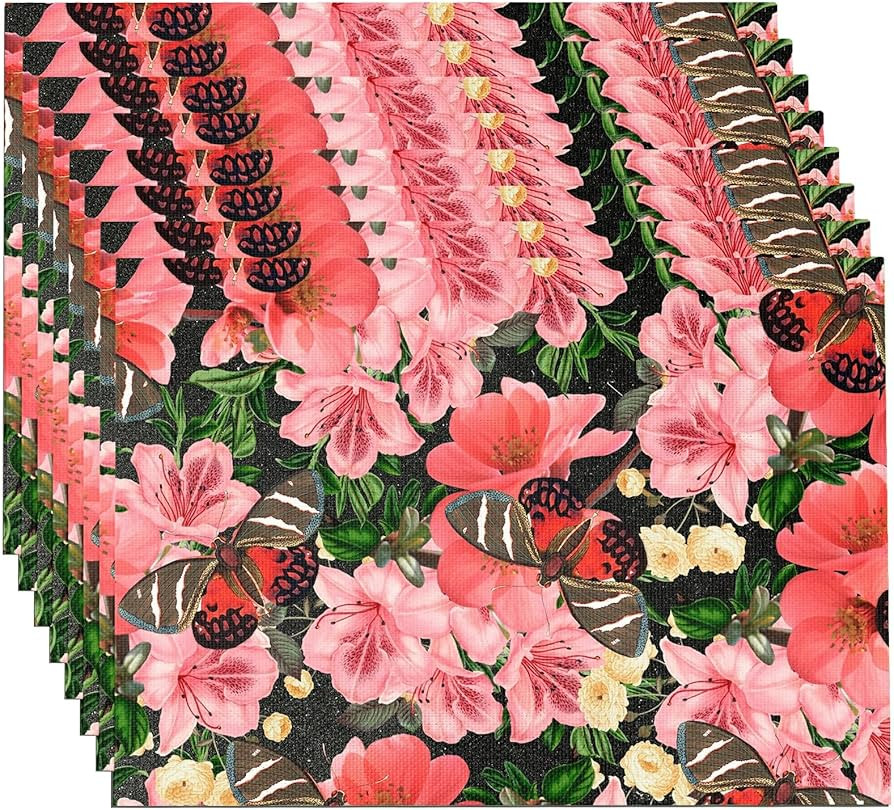 Place Mats Indoor Set of 8, Fall Placemats Kitchen & Table Linens Heat Resistant Mat Waterproof W... | Amazon (US)