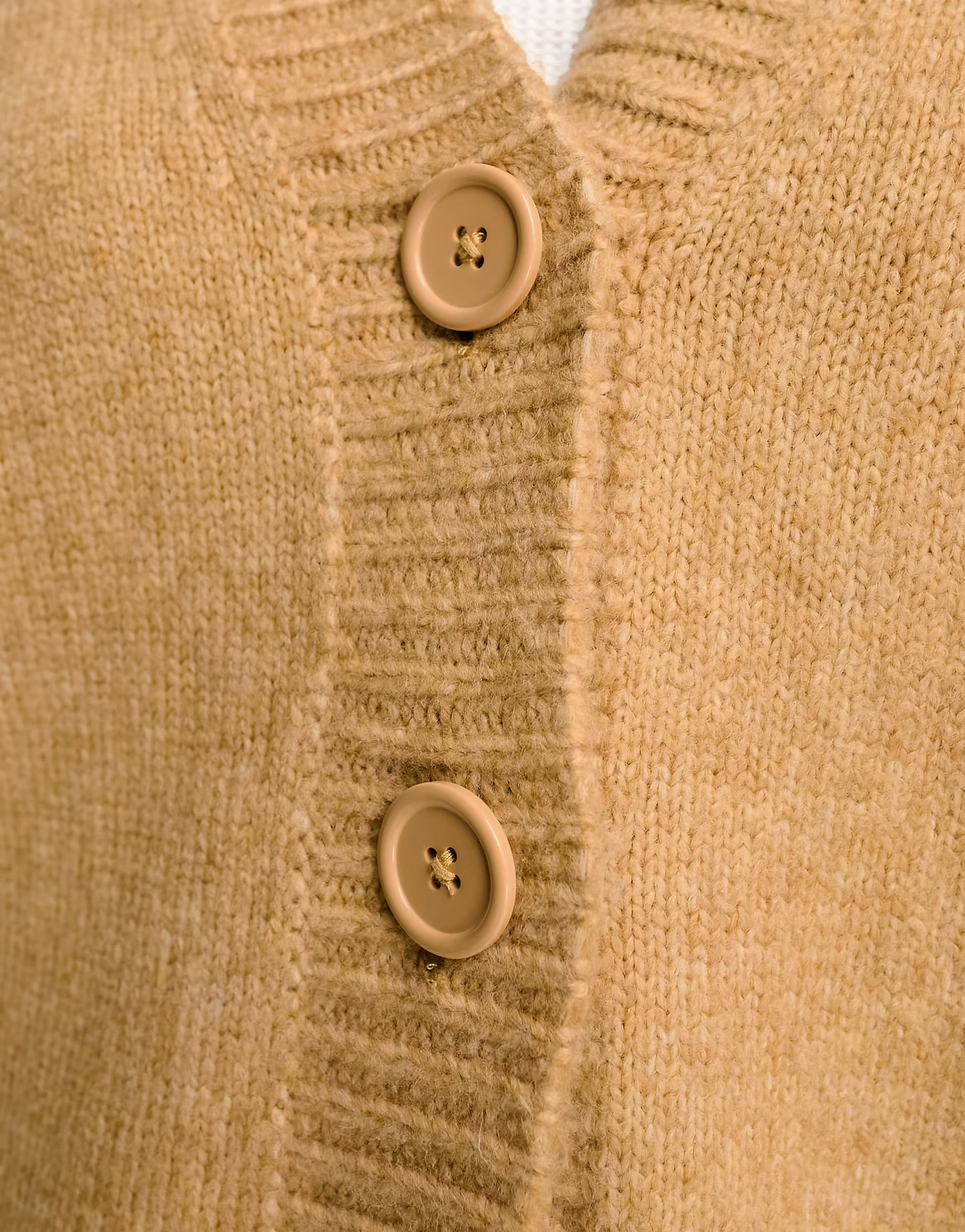 ASOS DESIGN boyfriend cardigan with button front in camel | ASOS (Global)