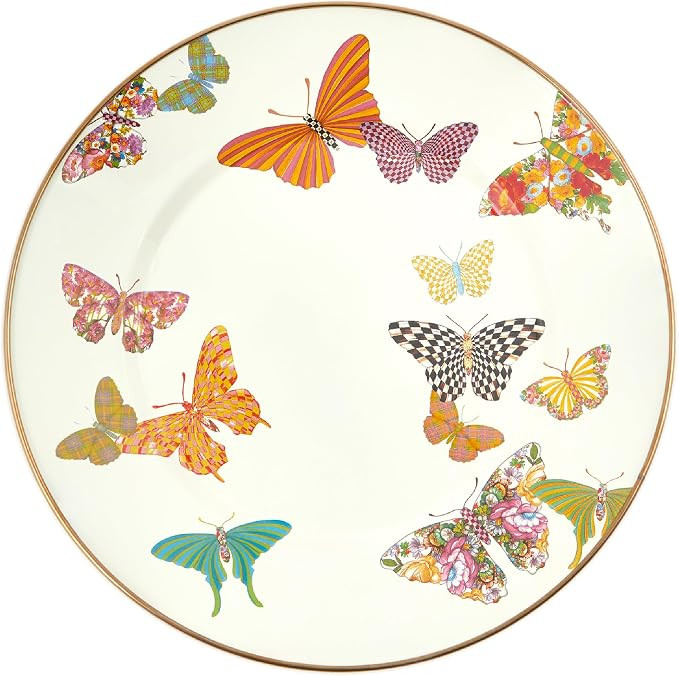 MACKENZIE-CHILDS Enamel Dinner Plate, Decorative Dinnerware Plate, 10 Inches, Set of 1, Butterfly... | Amazon (US)