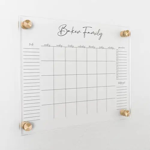 Personalized Clear Acrylic Calendar for Wall, Calendar Whiteboard for Wall, Dry Erase Wall Calend... | Amazon (US)