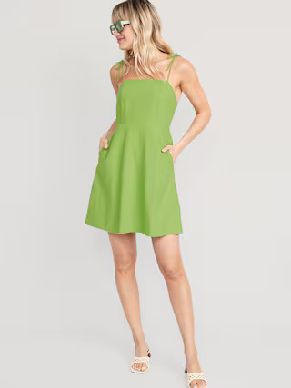 Fit & Flare Floral Tie-Shoulder Mini Cami Dress for Women | Old Navy (US)