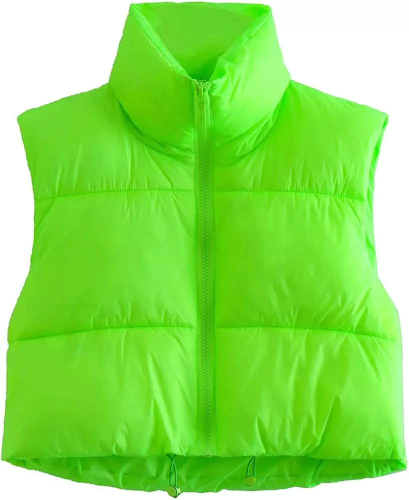 KEOMUD Women's Winter Crop Vest Lightweight Sleeveless Warm Outerwear  Puffer Vest Padded Gilet at  Women's Coats Shop