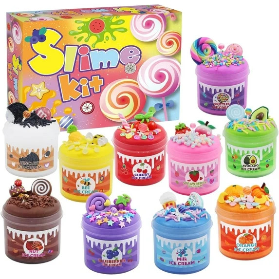 10 Pack Butter Slime Kit, Party Favor Supplies, Super Soft, Non-Sticky, Goody Bag Toy, Prize for ... | Walmart (US)