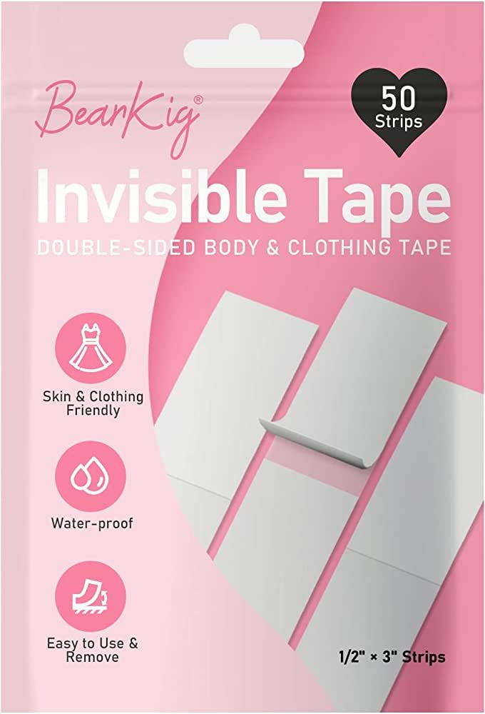 50-Strips Double-Sided Tape for Fashion, Tape for Clothes, BearKig Fabric Tape for Women Clothing... | Amazon (US)