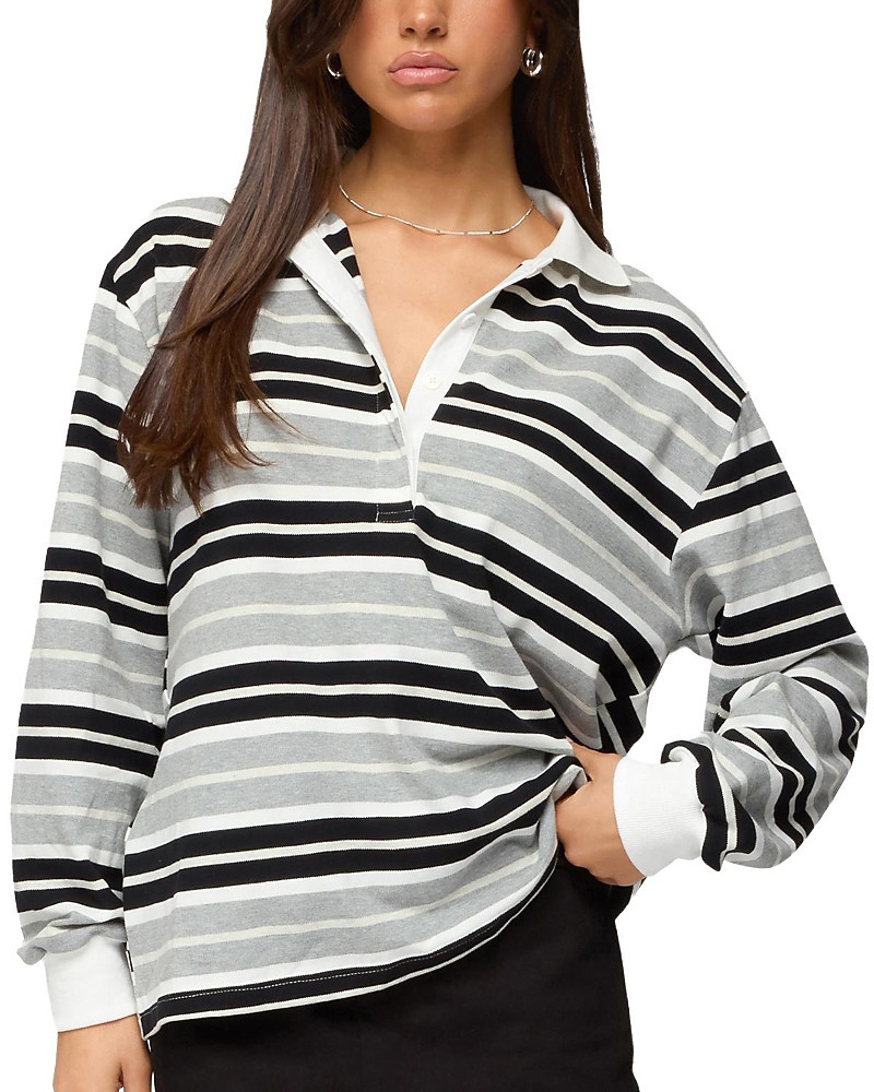 Edikted Renya Striped Rugby Shirt | Bloomingdale's (US)