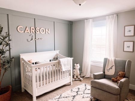 Carson’s Nursery is easily my favorite place in the house 🥰 

Boys nursery / nursery reveal / nursery inspo / nursery inspiration / baby nursery  / newborn / baby bedroom / nursery glider / nursery rocker / crib / nursery accent wall /nursery rug 

#LTKbaby #LTKbump #LTKhome