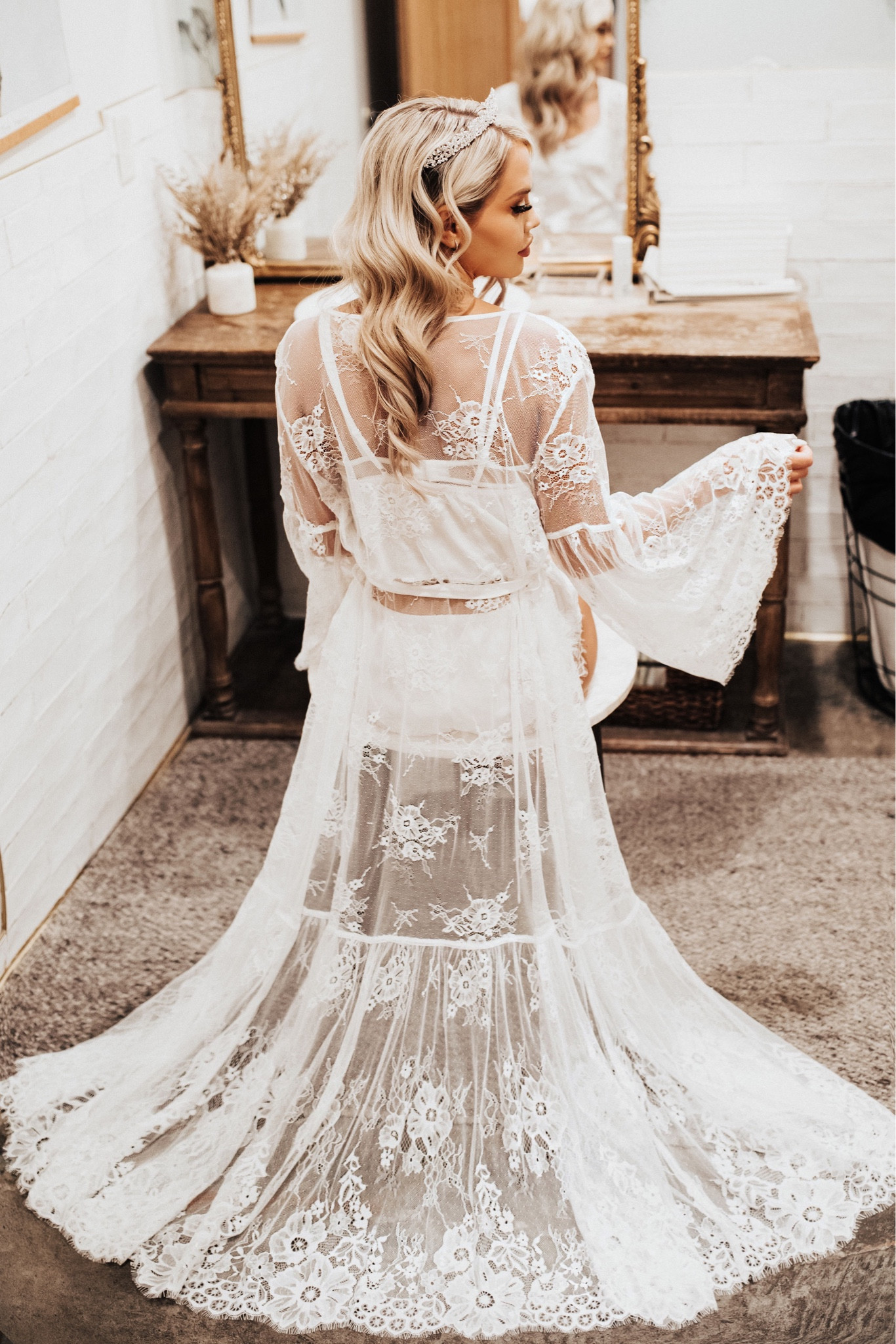 Wearing the #REVOLVE lace robe from #homebodii for my wedding day! #REVOLVEpartner 

#LTKbeauty #LTKFind #LTKwedding