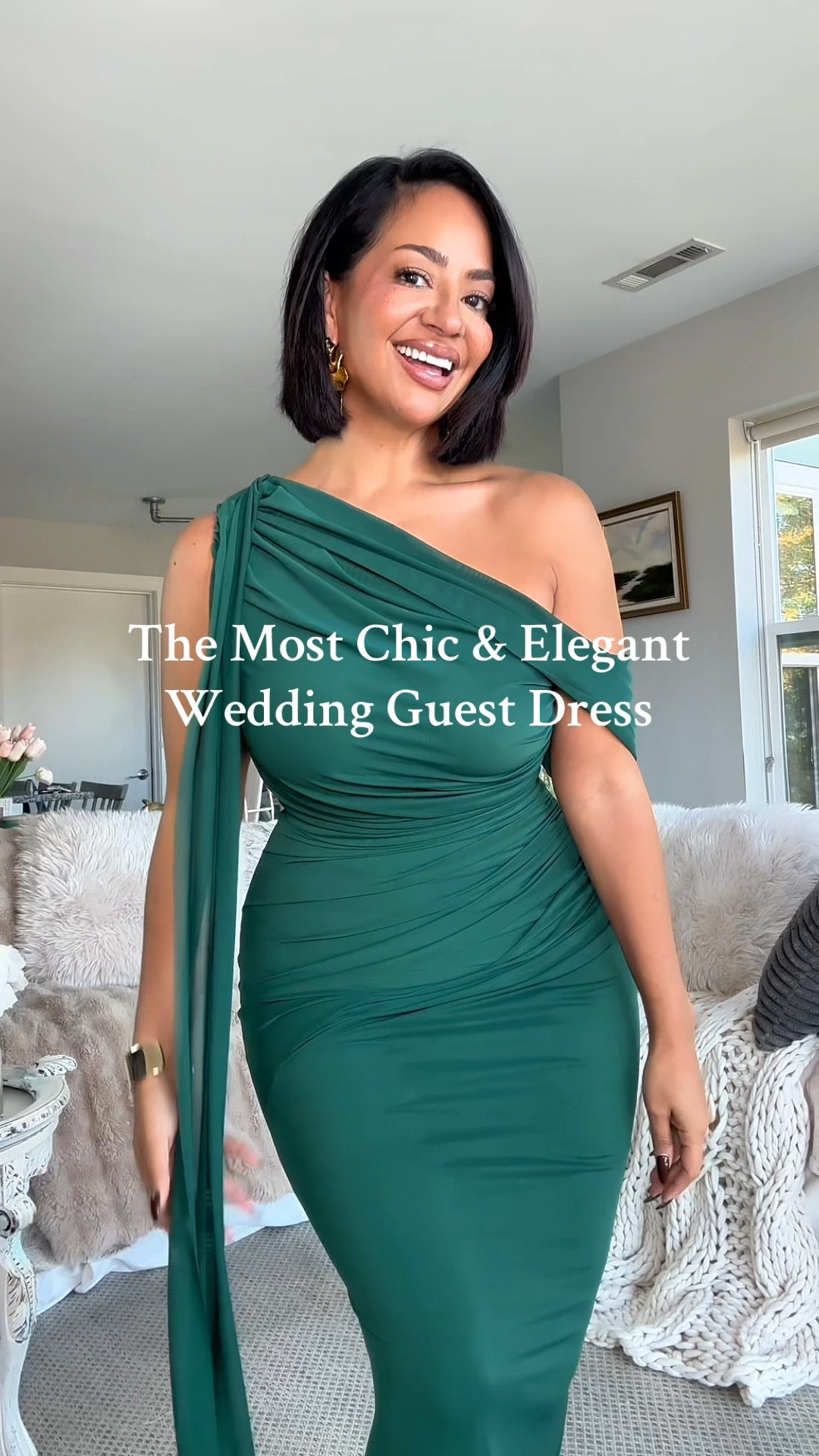 The most elegant and chic wedding guest dress for fall / winter 🥂

5’3 
Size 8 / Medium
Bust: 34DDD
Waist: 28”
Hips: 43”
Wearing Size Medium 

down, wedding guest outfit, ruched dress, formal dress 

#LTKFindsUnder100 #LTKWedding #LTKStyleTip