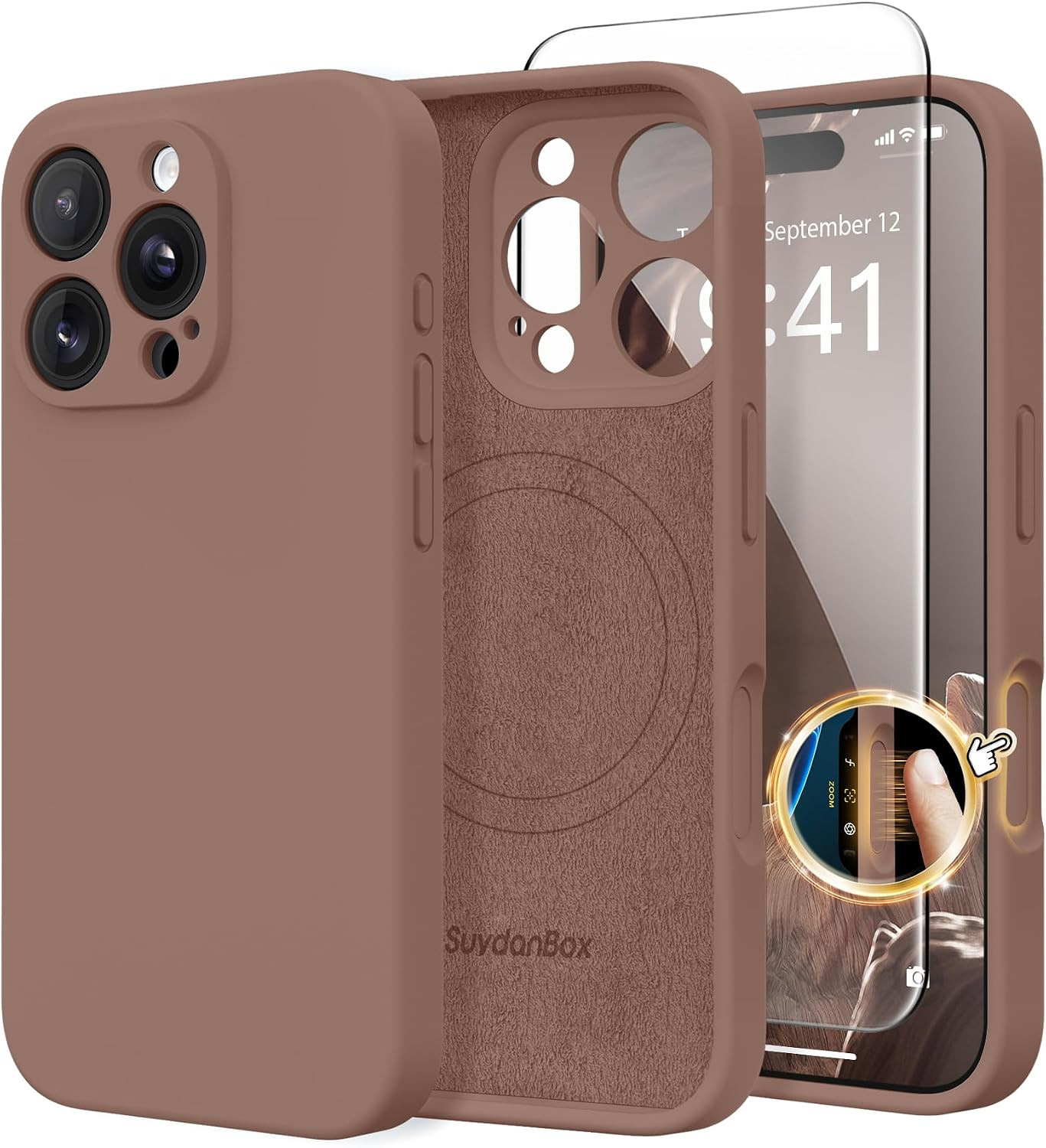 Magnetic for iPhone 16 Pro Max Case Silicone Brown | Amazon (US)