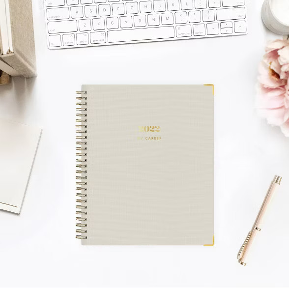 2022 Career Planner 7"x9" Bookcloth Weekly/Monthly Wirebound Dark Gray - The Everygirl for Day De... | Target