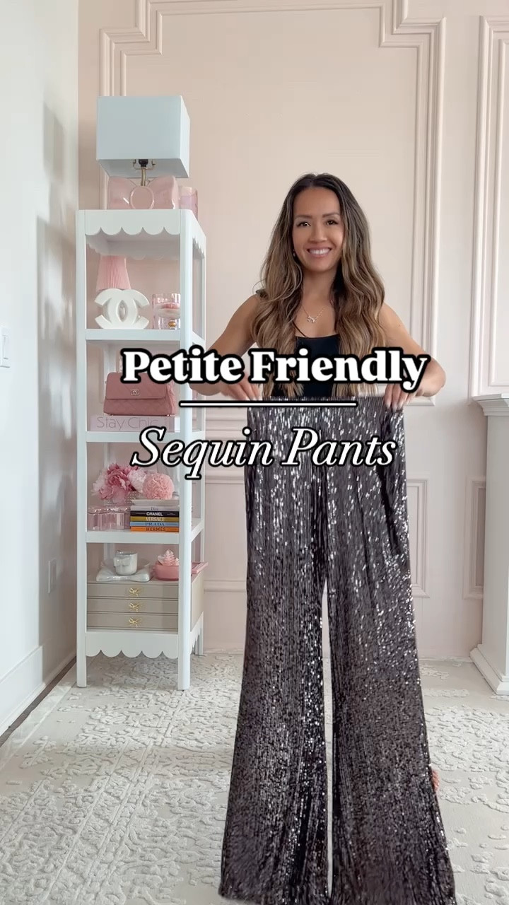 Petite friendly sequin pants 

Holiday outfit ideas 

wearing size xsp 

#LTKWatchNow #LTKSeasonal #LTKHoliday