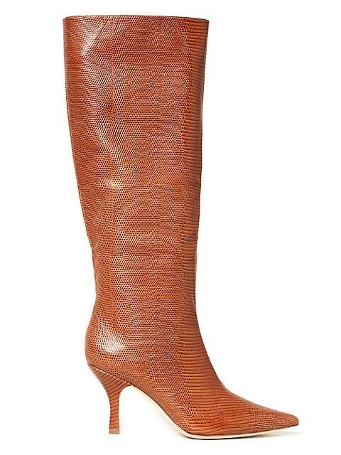 Whitney Lizard-Embossed Leather Boots | Saks Fifth Avenue