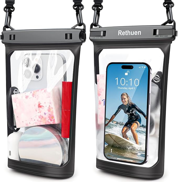 Large Waterproof Phone Pouch, 2Pack Floating Waterproof Bag for iPhone 17 16 15 Pro Max Galaxy S2... | Amazon (US)