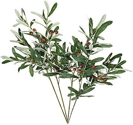 ShoppeWatch Artificial Olive Branches and Stems with Fruit 30" for Decoration - Faux Plant Fake O... | Amazon (US)