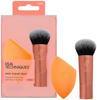 Real Techniques Mini Travel Duo, Makeup Brush Set For Traveling, Mini Foundation Brush & Makeup B... | Amazon (US)
