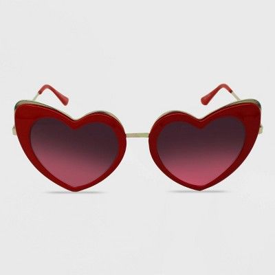 Women&#39;s Heart Sunglasses - Wild Fable&#8482; Red | Target