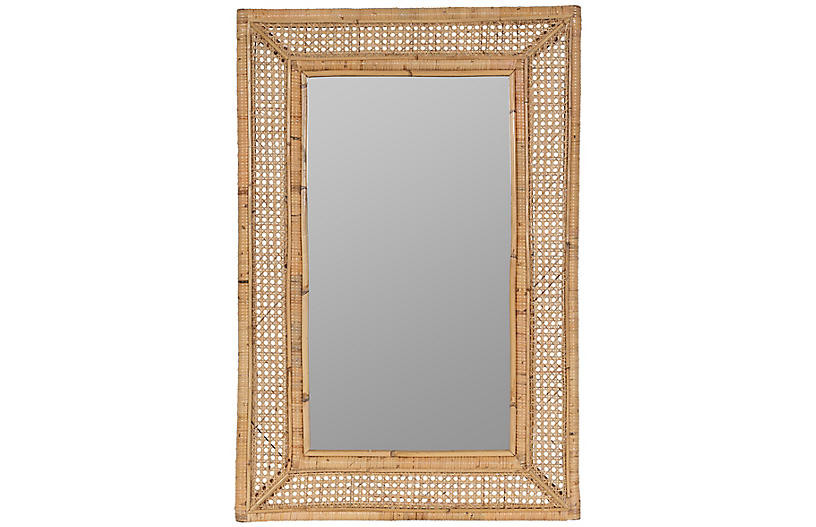 Jameson Rattan Wall Mirror, Brown | One Kings Lane