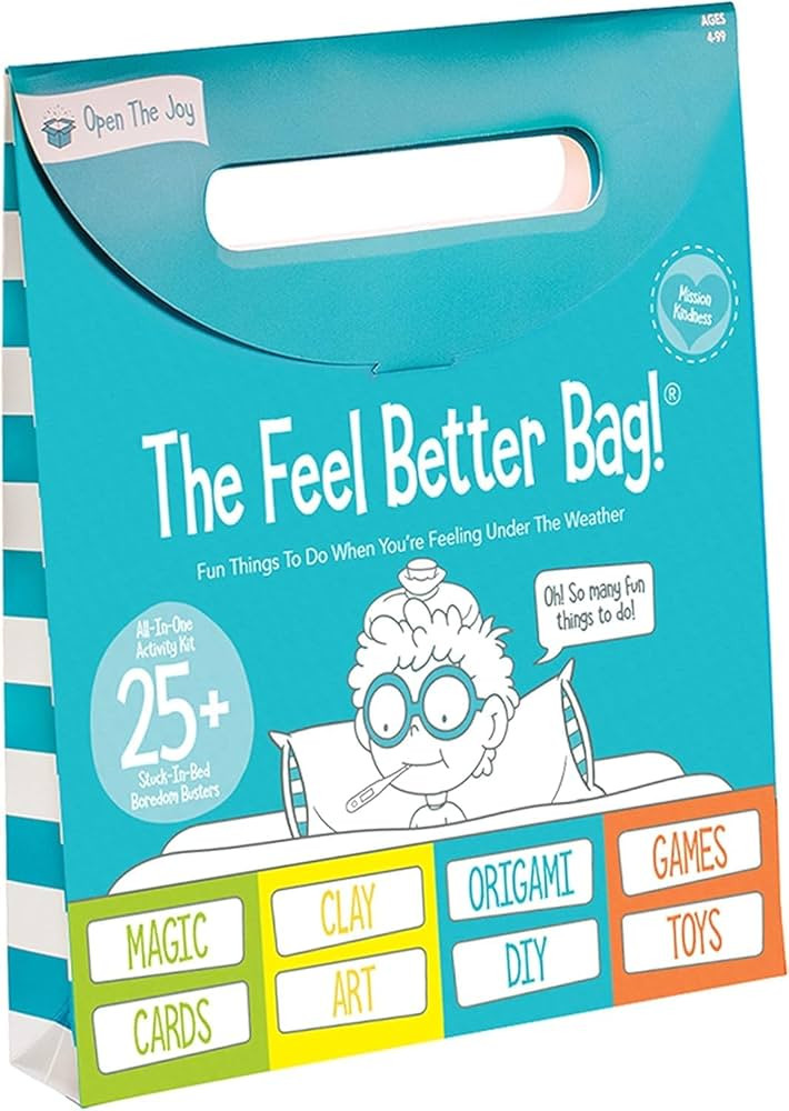 Feel Better Bag: Kids' Get Well Soon Gift Basket with 25+ Fun Activities - Playing Cards, Origami... | Amazon (US)