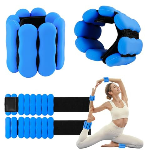 Wrist Ankle Weights for Women Men Kids, Leg Arm Wrist Weights Bangles 1lb*2 Wearable Weights Pilates Weighted Bracelet for Strength Training Running Exercises Yoga Physical Therapy Blue | Amazon (US)