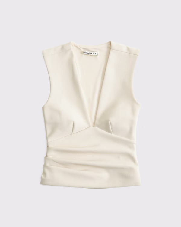 Women's Bra-Free Plunge Ruched Top | Women's New Arrivals | Abercrombie.com | Abercrombie & Fitch (US)