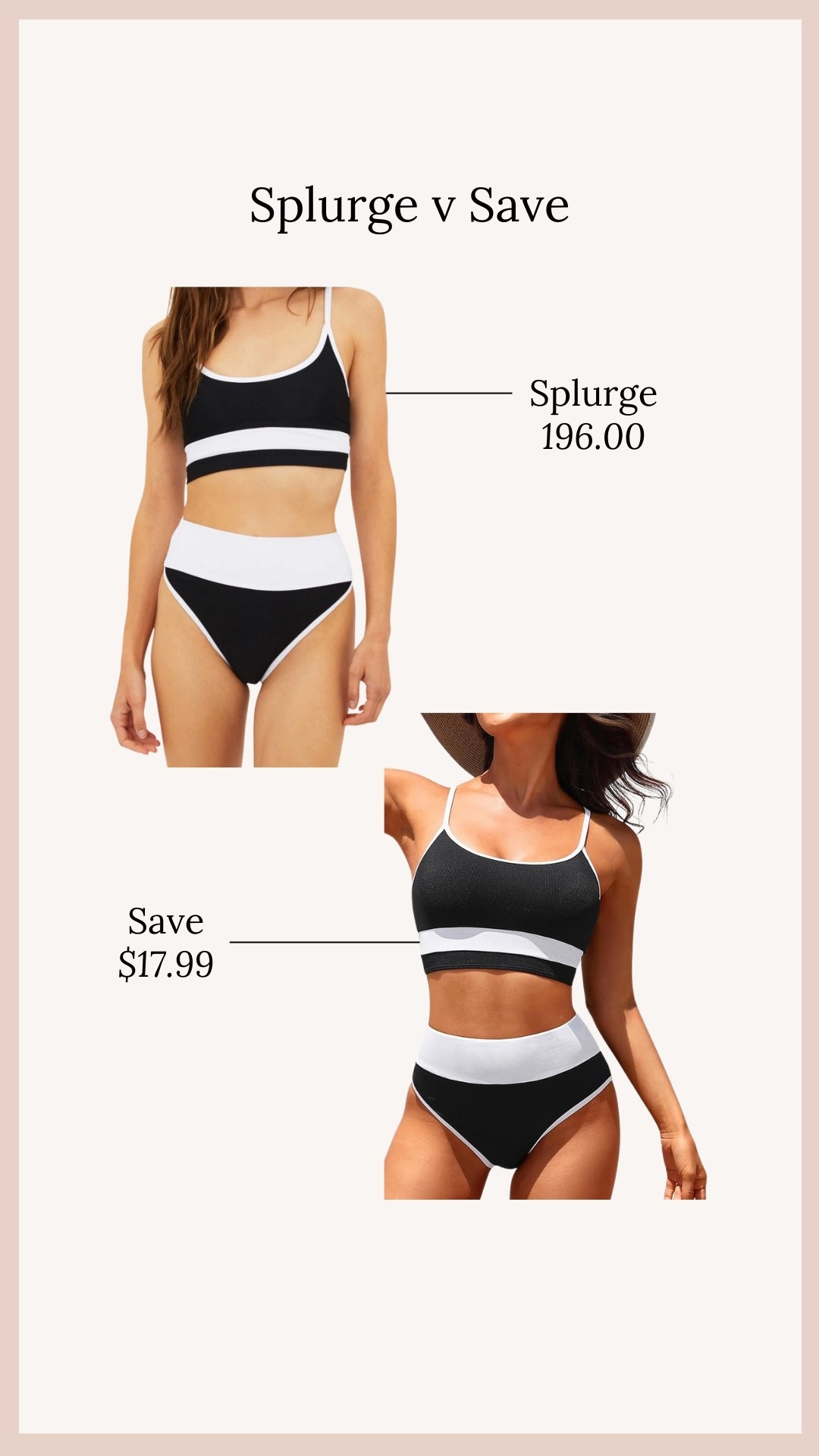 Women’s swimwear | Splurge v Save ☀️🖤

#LTKSwim #LTKSummerEdit #LTKStyleTip