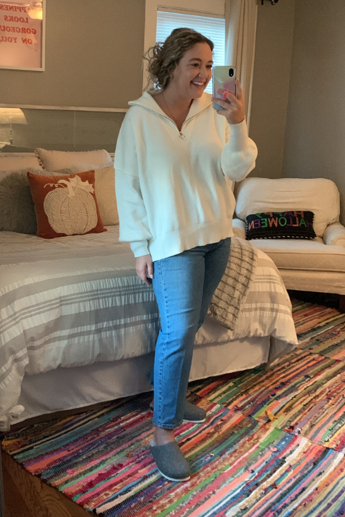 XL in sweater
Shoes from last year Target