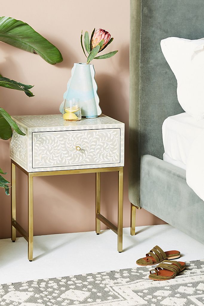 Scroll Vine Inlay Nightstand | Anthropologie (US)